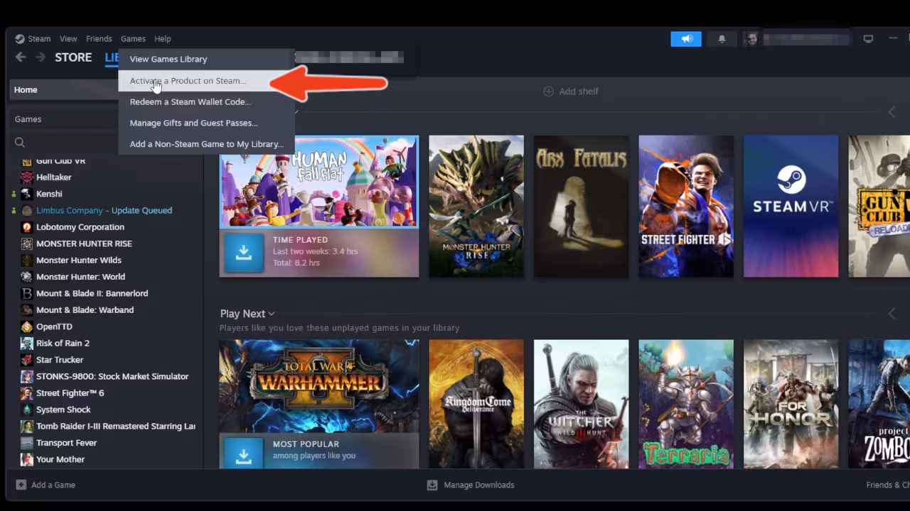 Activate a Product on Steam…